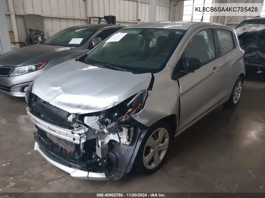 2019 Chevrolet Spark Ls Cvt VIN: KL8CB6SA4KC735428 Lot: 40902760