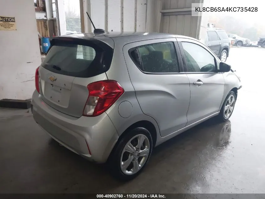 2019 Chevrolet Spark Ls Cvt VIN: KL8CB6SA4KC735428 Lot: 40902760