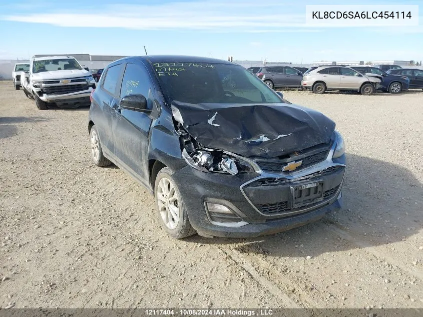 2020 Chevrolet Spark 1Lt VIN: KL8CD6SA6LC454114 Lot: 12117404