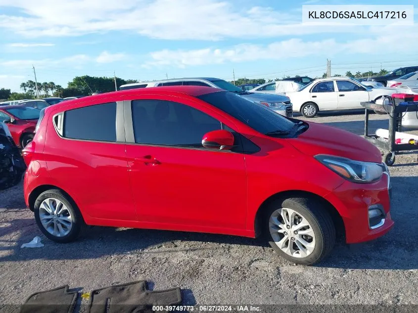 2020 Chevrolet Spark Fwd 1Lt Automatic VIN: KL8CD6SA5LC417216 Lot: 39749773