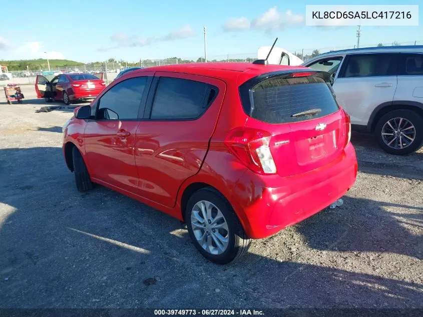 2020 Chevrolet Spark Fwd 1Lt Automatic VIN: KL8CD6SA5LC417216 Lot: 39749773