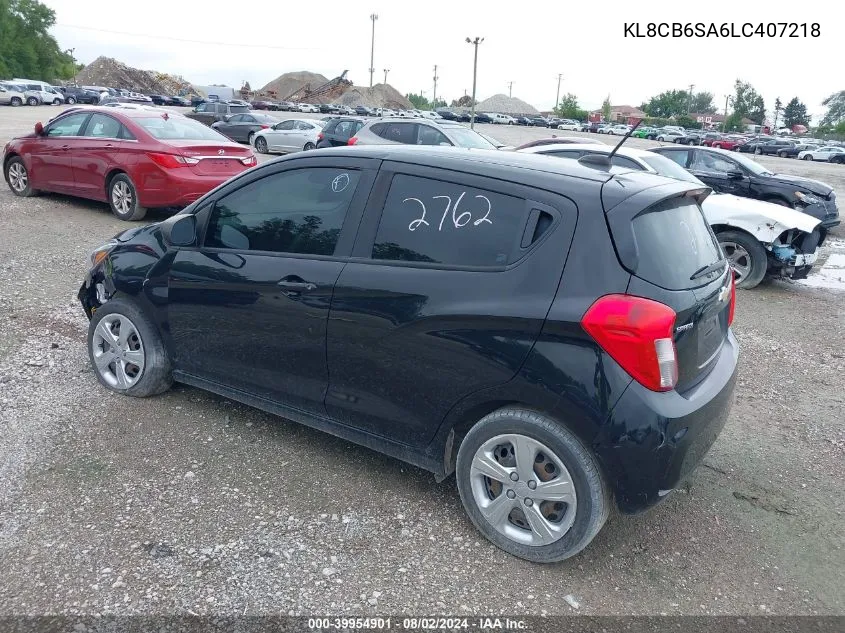 2020 Chevrolet Spark Fwd Ls Automatic VIN: KL8CB6SA6LC407218 Lot: 39954901