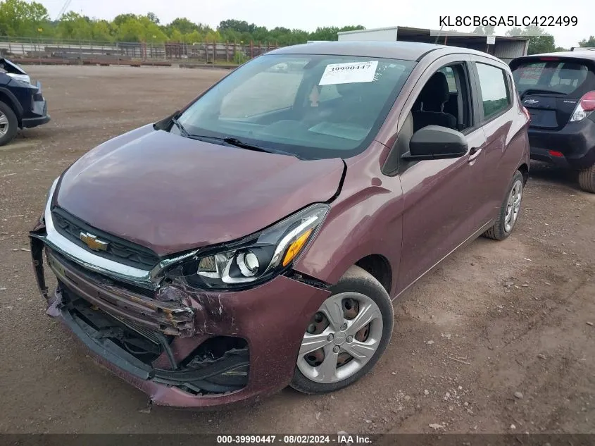 2020 Chevrolet Spark Fwd Ls Automatic VIN: KL8CB6SA5LC422499 Lot: 39990447