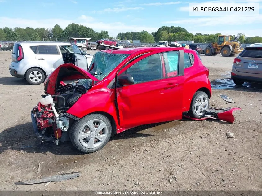 2020 Chevrolet Spark Fwd Ls Automatic VIN: KL8CB6SA4LC421229 Lot: 40425811