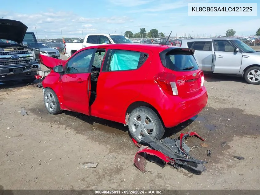 2020 Chevrolet Spark Fwd Ls Automatic VIN: KL8CB6SA4LC421229 Lot: 40425811