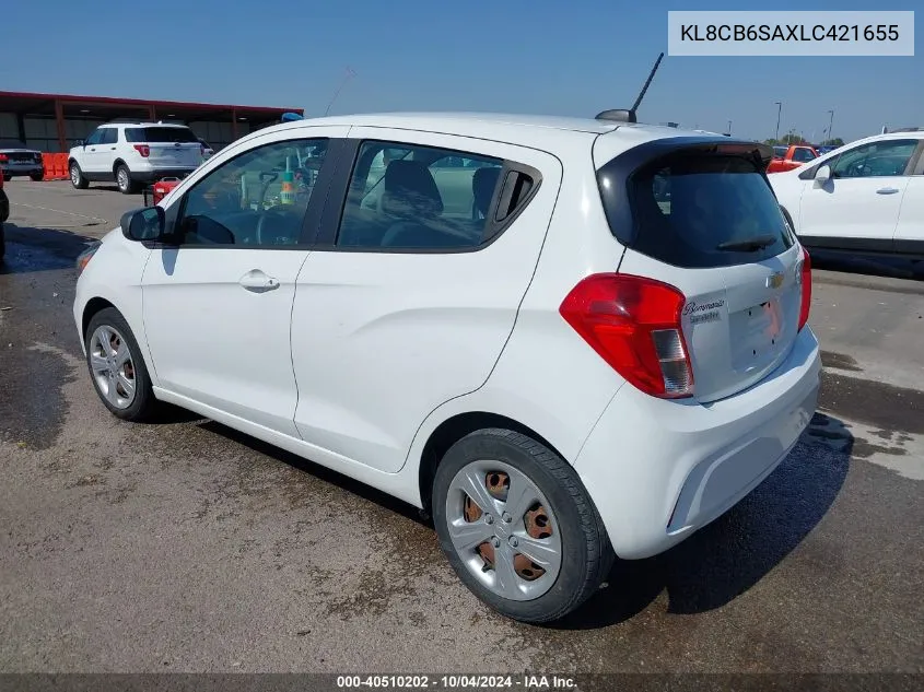 2020 Chevrolet Spark Fwd Ls Automatic VIN: KL8CB6SAXLC421655 Lot: 40510202