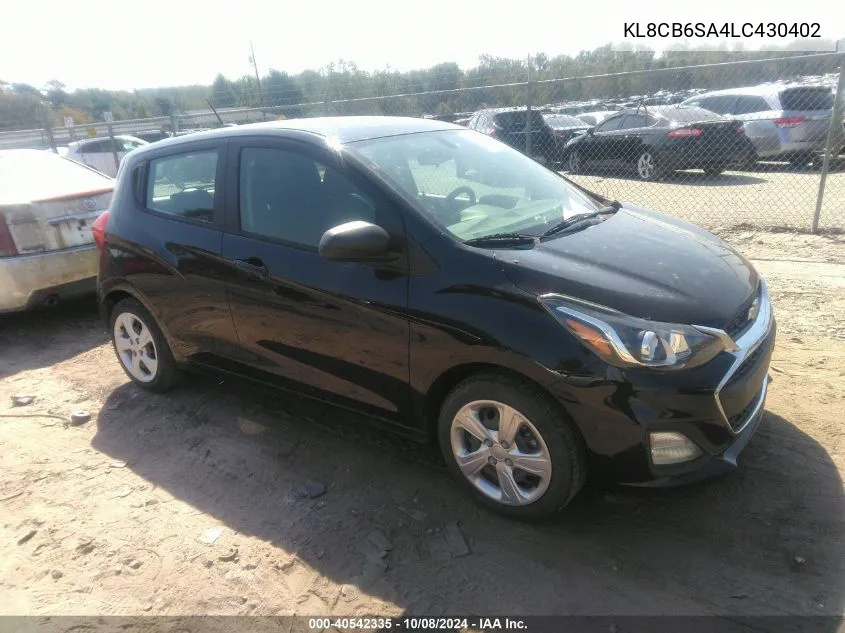 2020 Chevrolet Spark Fwd Ls Automatic VIN: KL8CB6SA4LC430402 Lot: 40542335