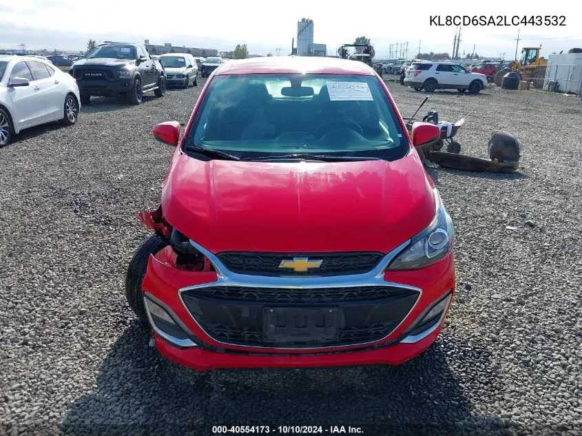 2020 Chevrolet Spark Fwd 1Lt Automatic VIN: KL8CD6SA2LC443532 Lot: 40554173