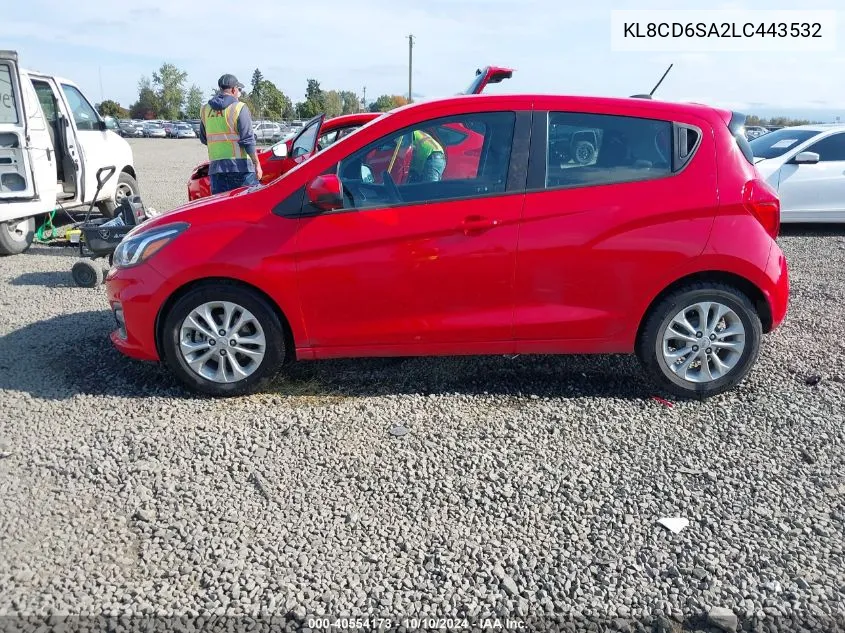 2020 Chevrolet Spark Fwd 1Lt Automatic VIN: KL8CD6SA2LC443532 Lot: 40554173