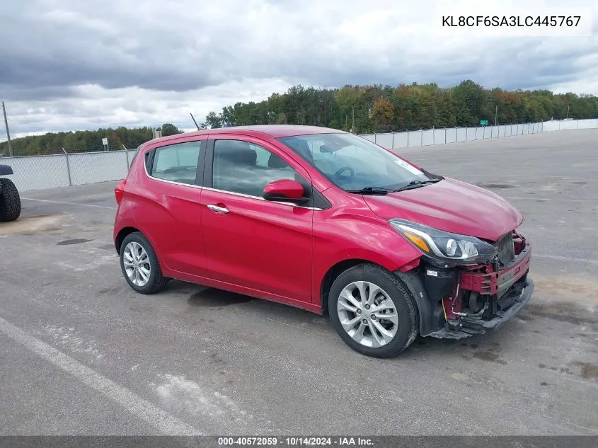 2020 Chevrolet Spark Fwd 2Lt Automatic VIN: KL8CF6SA3LC445767 Lot: 40572059