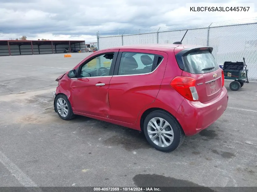 2020 Chevrolet Spark Fwd 2Lt Automatic VIN: KL8CF6SA3LC445767 Lot: 40572059