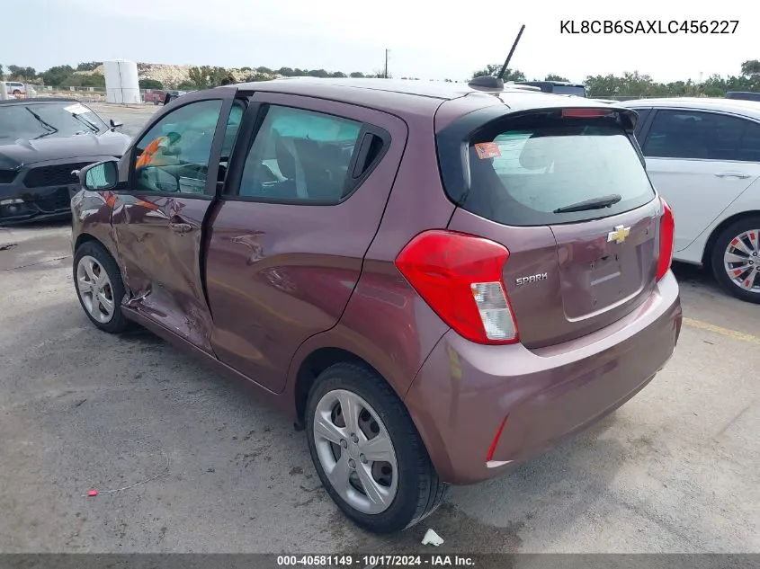 2020 Chevrolet Spark Fwd Ls Automatic VIN: KL8CB6SAXLC456227 Lot: 40581149