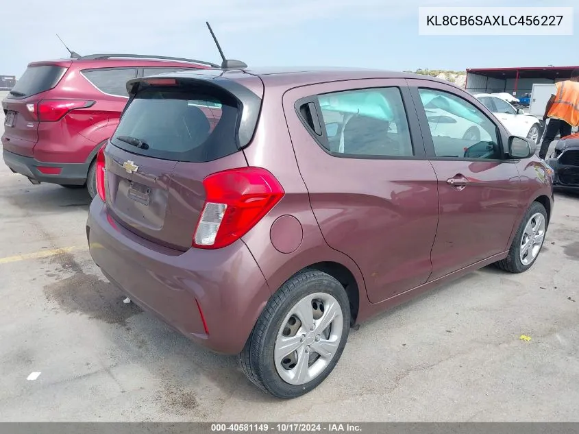 2020 Chevrolet Spark Fwd Ls Automatic VIN: KL8CB6SAXLC456227 Lot: 40581149