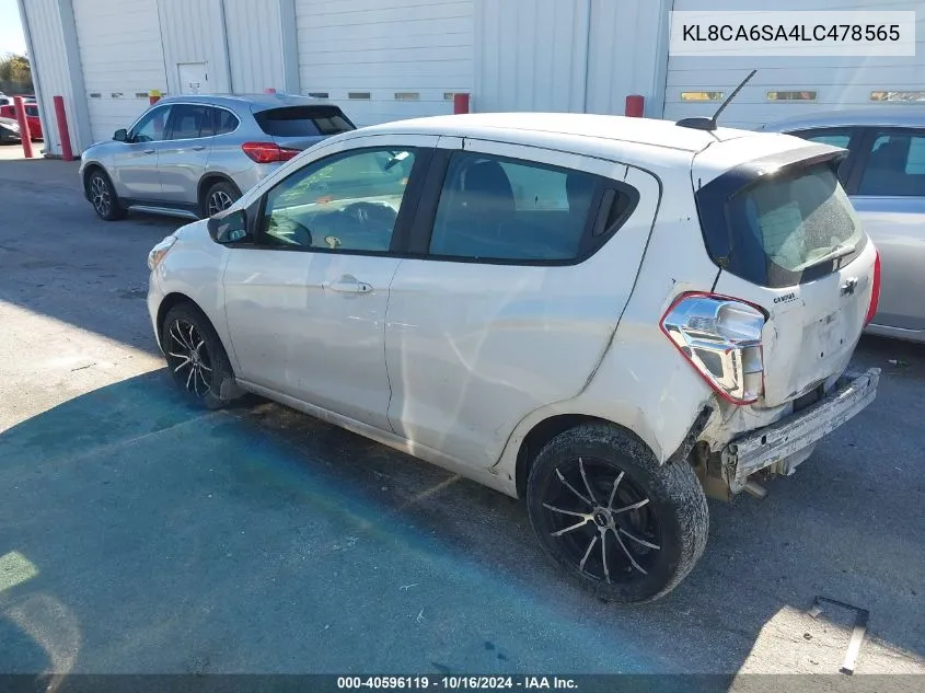 2020 Chevrolet Spark Fwd Ls Manual VIN: KL8CA6SA4LC478565 Lot: 40596119