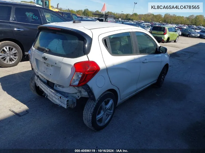 2020 Chevrolet Spark Fwd Ls Manual VIN: KL8CA6SA4LC478565 Lot: 40596119