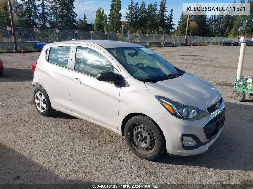 2020 Chevrolet Spark Fwd Ls Automatic VIN: KL8CB6SA4LC411591 Lot: 40618135