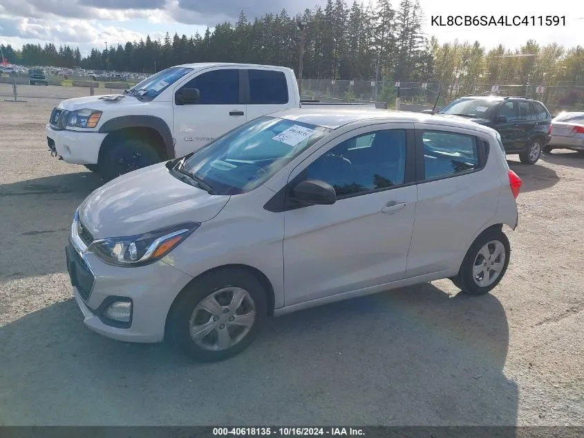 2020 Chevrolet Spark Fwd Ls Automatic VIN: KL8CB6SA4LC411591 Lot: 40618135