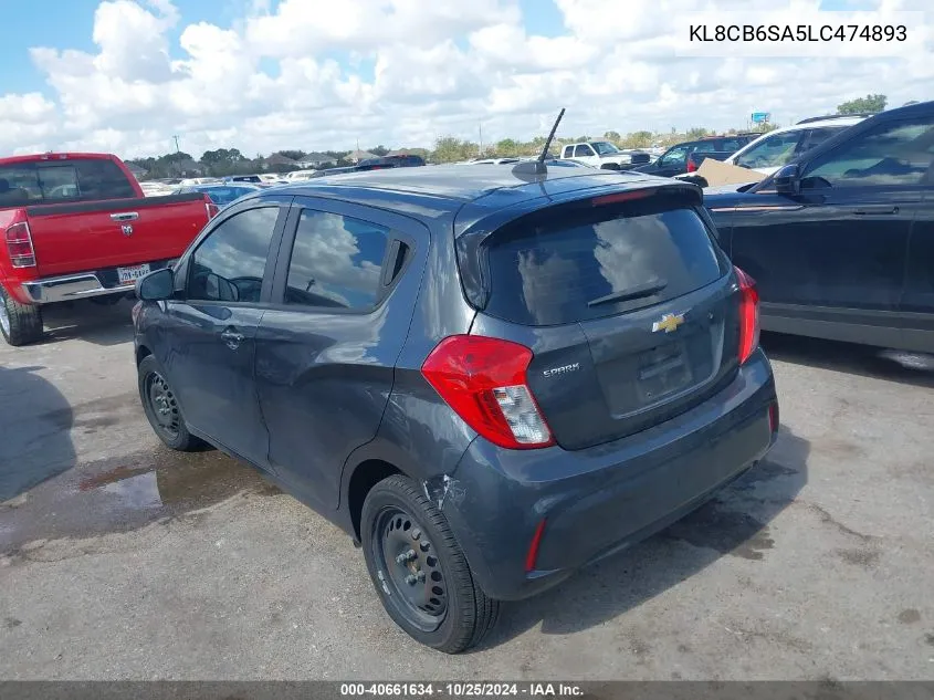 2020 Chevrolet Spark Fwd Ls Automatic VIN: KL8CB6SA5LC474893 Lot: 40661634