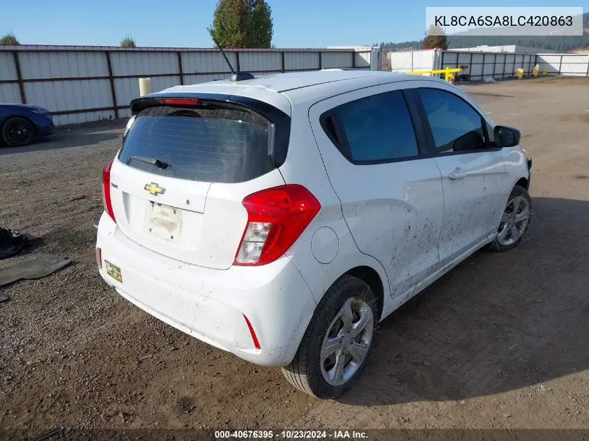 2020 Chevrolet Spark Fwd Ls Manual VIN: KL8CA6SA8LC420863 Lot: 40676395