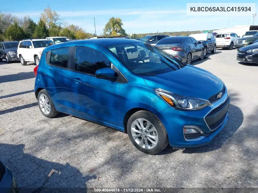 2020 Chevrolet Spark Fwd 1Lt Automatic VIN: KL8CD6SA3LC415934 Lot: 40844074