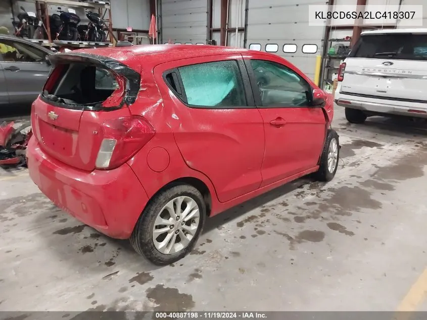 2020 Chevrolet Spark Fwd 1Lt Automatic VIN: KL8CD6SA2LC418307 Lot: 40887198