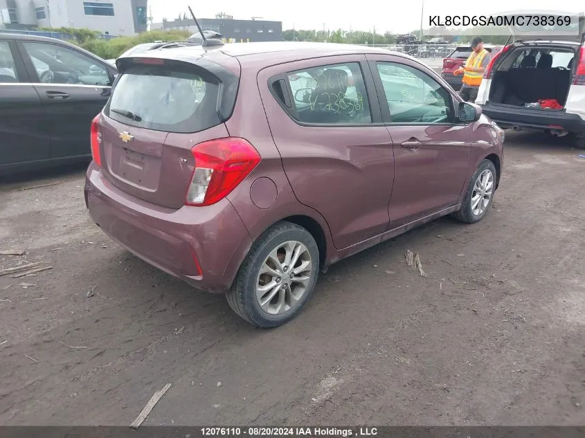 2021 Chevrolet Spark 1Lt VIN: KL8CD6SA0MC738369 Lot: 12076110