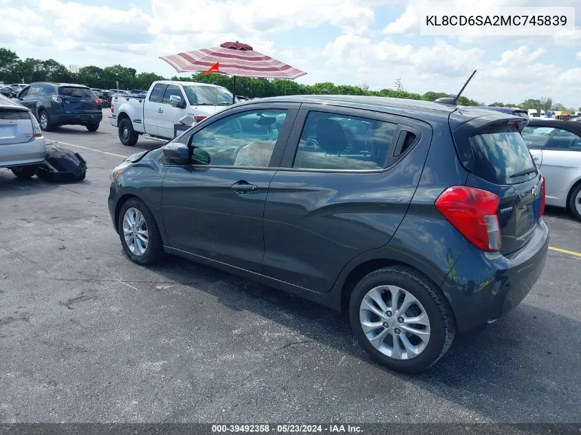 2021 Chevrolet Spark Fwd 1Lt Automatic VIN: KL8CD6SA2MC745839 Lot: 39492358