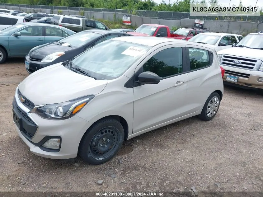 2021 Chevrolet Spark Fwd Ls Manual VIN: KL8CA6SA8MC740945 Lot: 40201180