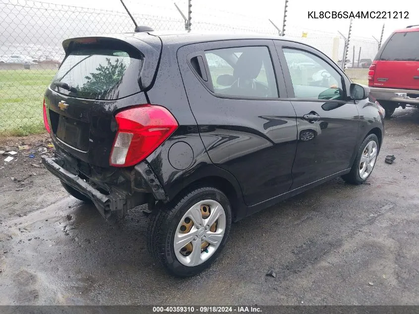 2021 Chevrolet Spark Fwd Ls Automatic VIN: KL8CB6SA4MC221212 Lot: 40359310