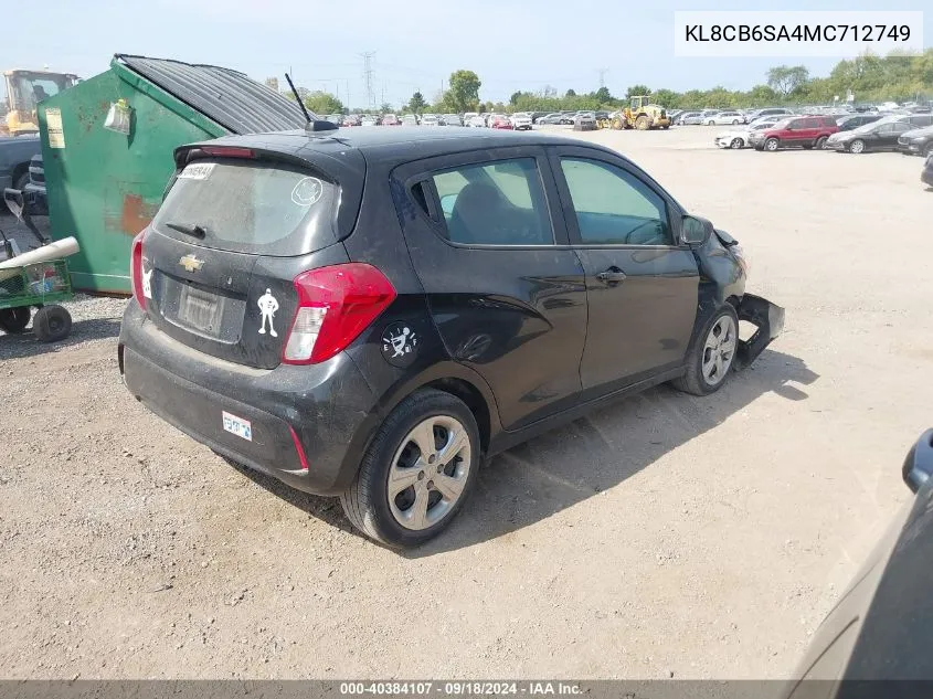 2021 Chevrolet Spark Fwd Ls Automatic VIN: KL8CB6SA4MC712749 Lot: 40384107