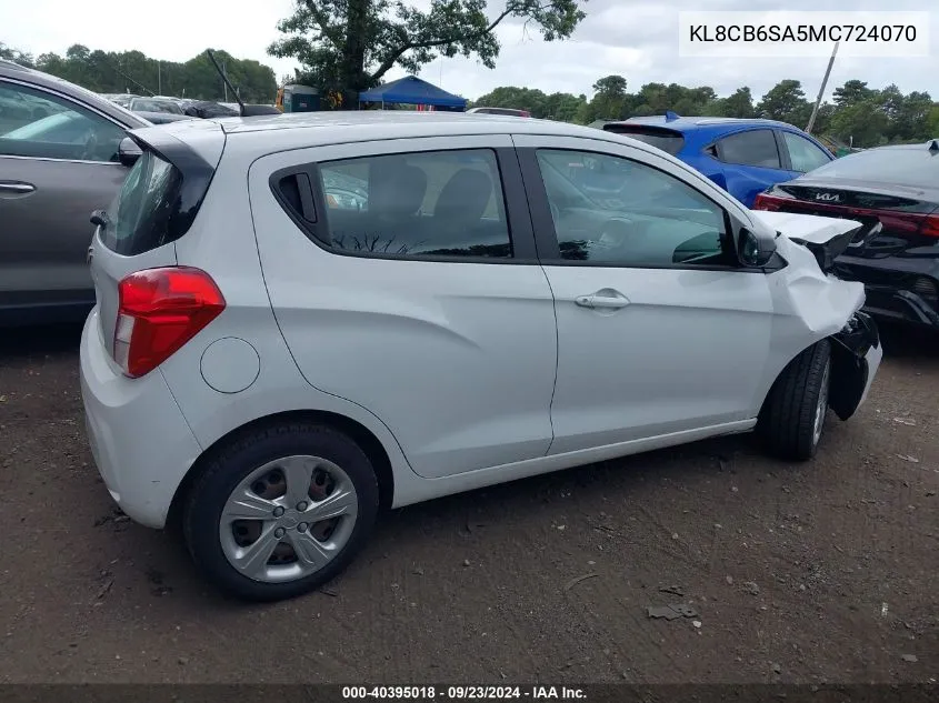 2021 Chevrolet Spark Fwd Ls Automatic VIN: KL8CB6SA5MC724070 Lot: 40395018