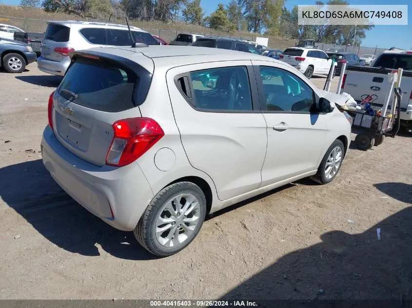 2021 Chevrolet Spark Fwd 1Lt Automatic VIN: KL8CD6SA6MC749408 Lot: 40415403