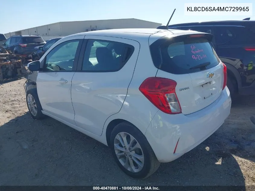 KL8CD6SA4MC729965 2021 Chevrolet Spark Fwd 1Lt Automatic