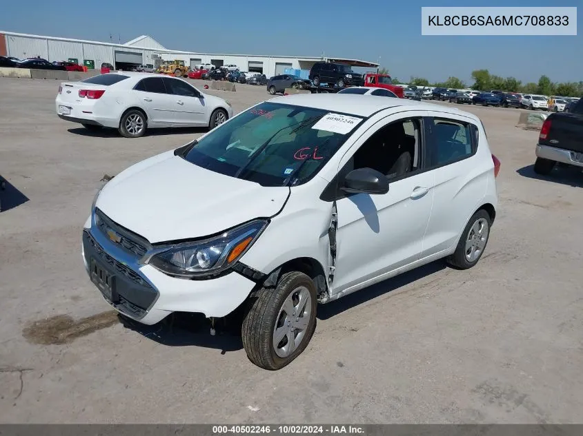 2021 Chevrolet Spark Fwd Ls Automatic VIN: KL8CB6SA6MC708833 Lot: 40502246