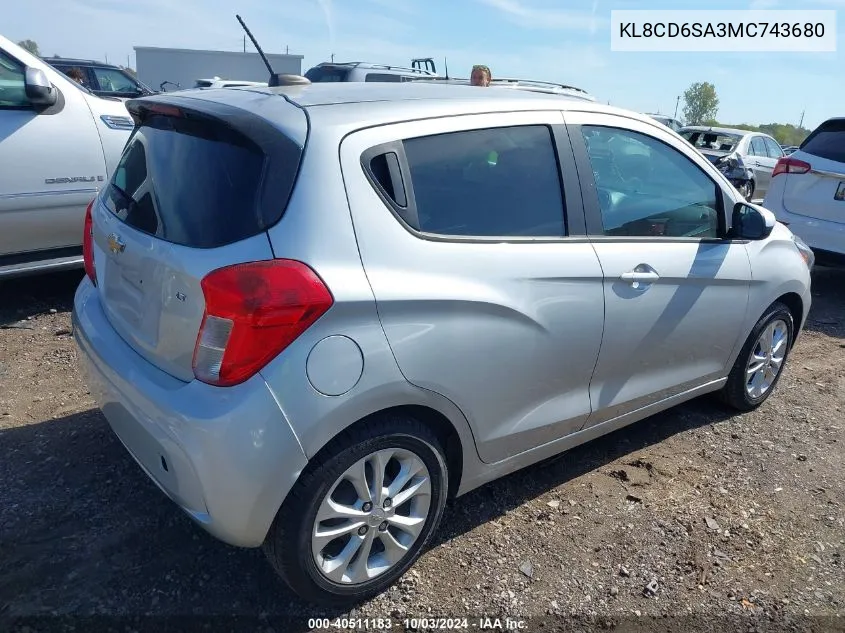 KL8CD6SA3MC743680 2021 Chevrolet Spark Fwd 1Lt Automatic