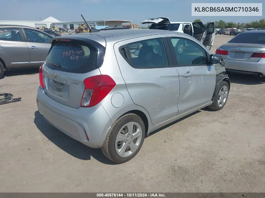 2021 Chevrolet Spark Fwd Ls Automatic VIN: KL8CB6SA5MC710346 Lot: 40576144