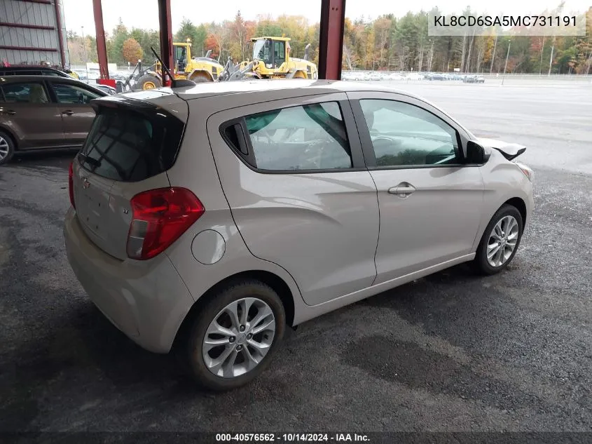 2021 Chevrolet Spark Fwd 1Lt Automatic VIN: KL8CD6SA5MC731191 Lot: 40576562