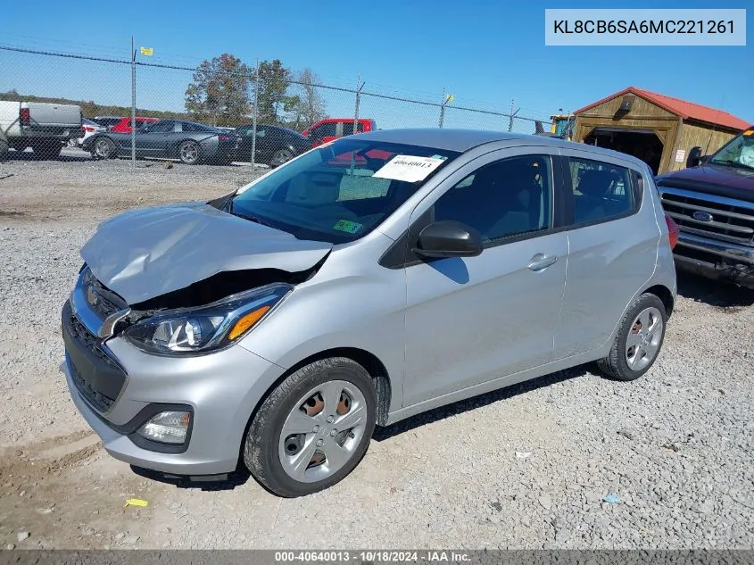 2021 Chevrolet Spark Fwd Ls Automatic VIN: KL8CB6SA6MC221261 Lot: 40640013