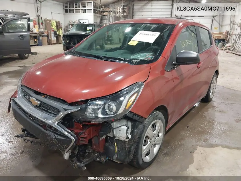 2021 Chevrolet Spark Fwd Ls Manual VIN: KL8CA6SA0MC711696 Lot: 40695359