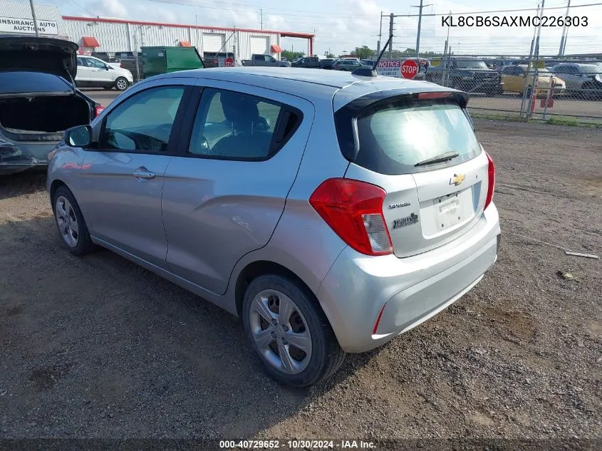 2021 Chevrolet Spark Fwd Ls Automatic VIN: KL8CB6SAXMC226303 Lot: 40729652