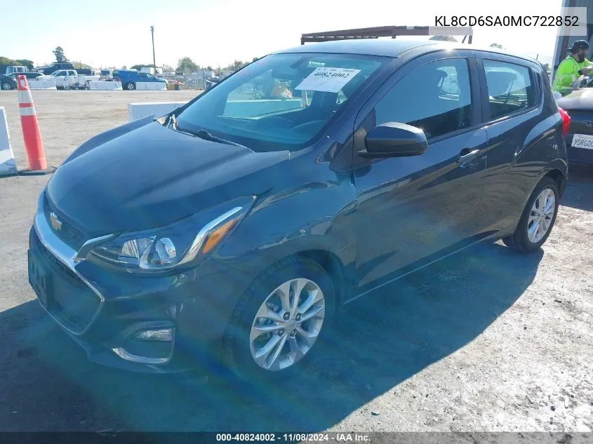 2021 Chevrolet Spark Fwd 1Lt Automatic VIN: KL8CD6SA0MC722852 Lot: 40824002