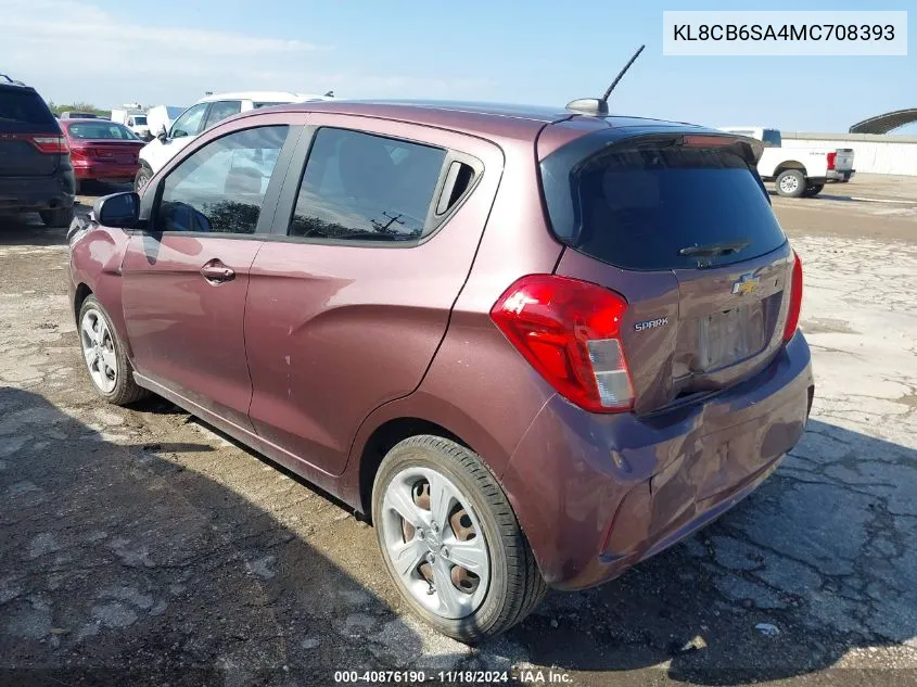 2021 Chevrolet Spark Ls VIN: KL8CB6SA4MC708393 Lot: 40876190