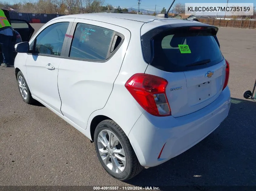 2021 Chevrolet Spark Fwd 1Lt Automatic VIN: KL8CD6SA7MC735159 Lot: 40915557