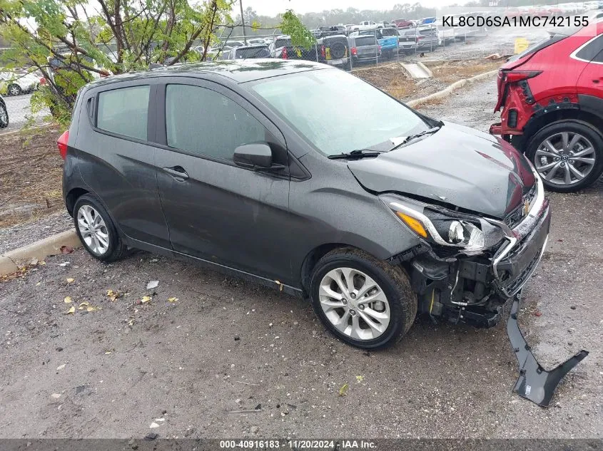 2021 Chevrolet Spark Fwd 1Lt Automatic VIN: KL8CD6SA1MC742155 Lot: 40916183