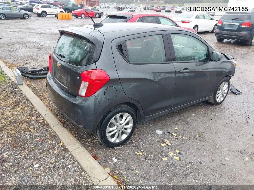 2021 Chevrolet Spark Fwd 1Lt Automatic VIN: KL8CD6SA1MC742155 Lot: 40916183