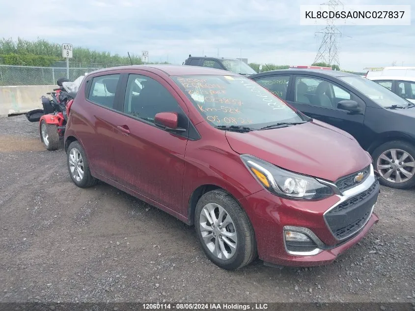 2022 Chevrolet Spark VIN: KL8CD6SA0NC027837 Lot: 12060114