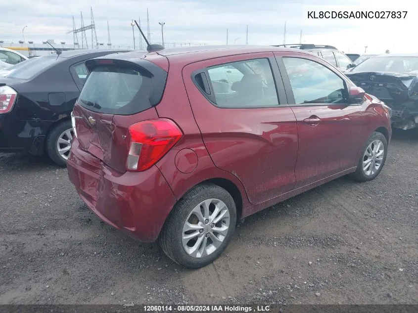 2022 Chevrolet Spark VIN: KL8CD6SA0NC027837 Lot: 12060114