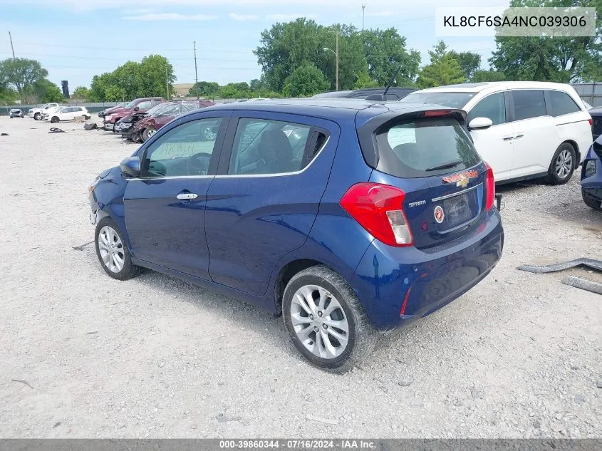 2022 Chevrolet Spark Fwd 2Lt Automatic VIN: KL8CF6SA4NC039306 Lot: 39860344