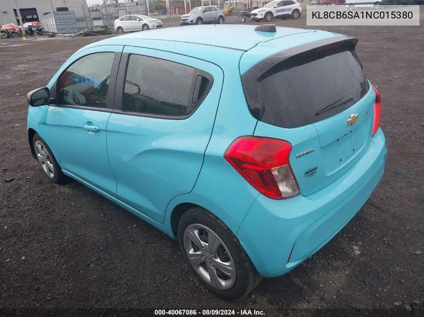 2022 Chevrolet Spark Fwd Ls Automatic VIN: KL8CB6SA1NC015380 Lot: 40067086