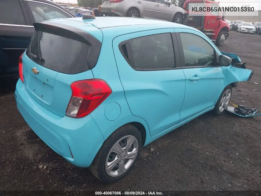 2022 Chevrolet Spark Fwd Ls Automatic VIN: KL8CB6SA1NC015380 Lot: 40067086